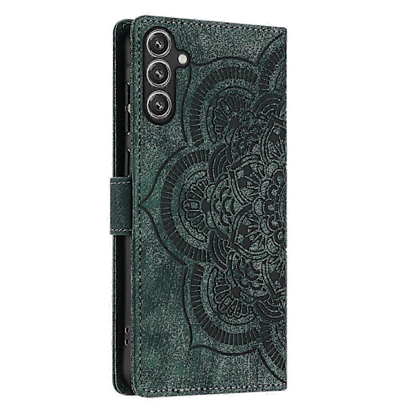 Frostat Läderfodral för Mandala Emed Retro Telefon Gree{ee} Green For Samsung Galaxy S24+ 5G