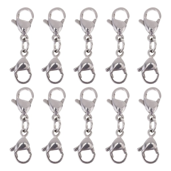 10pcs Key Chain Backpack Buckle Clip Handbag Making Lock Key Ring Lock D Ring Lobster Lock Jewelry Find Accessories (0.3X0.8X2.5CM, Silver)