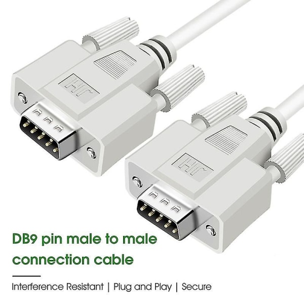 Seriell kabel professionell höghastighets 1,5 m 3 m 5 m Db9 hane till hane seriell Db9 Rs232 9-stifts PC-omvandlare förlängningskabel för skrivare