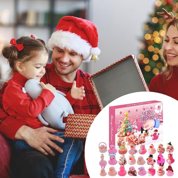 24 dager gummibadeand Julekalender Nedtelling Søte Badeender Julekalender for barn Festlig dekorasjon