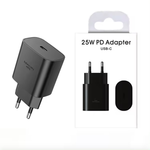 Laddare för Samsung 25W - Snabbladdare USB-C - Strömadapter+Kabel 1 Meter + 25W Adapter