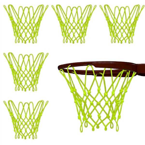 6-pak Natlys Basketballkurv Net Solenergi Sports Basketballnet Udendørs til Børn 12 Tommer i Diameter
