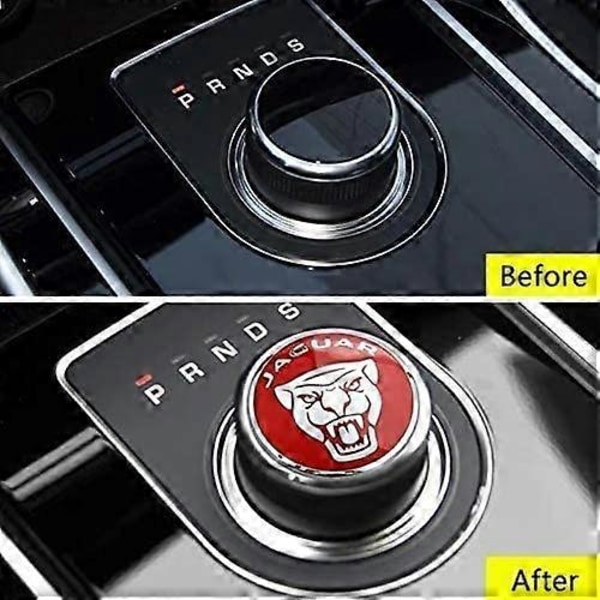 Emaljerad Jaguar Röd för Jaguar Tuning Växelspaksknopp Trim Dekal XF XE XJL F-PACE Center Växelspaksskydd Glitter