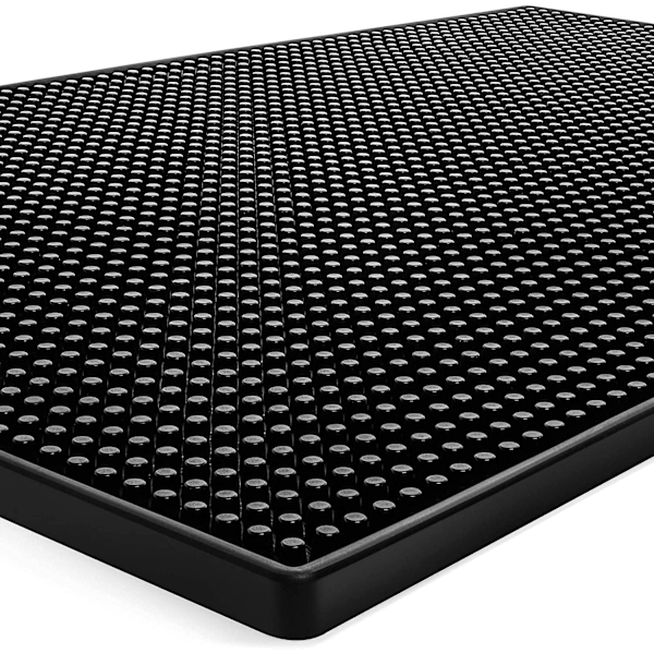 2-pak sorte gummibarmåtter, 46 x 30,5 cm - gummibarmåtte, spildmåtte, perfekt gave til far, søn, mand, fars dag