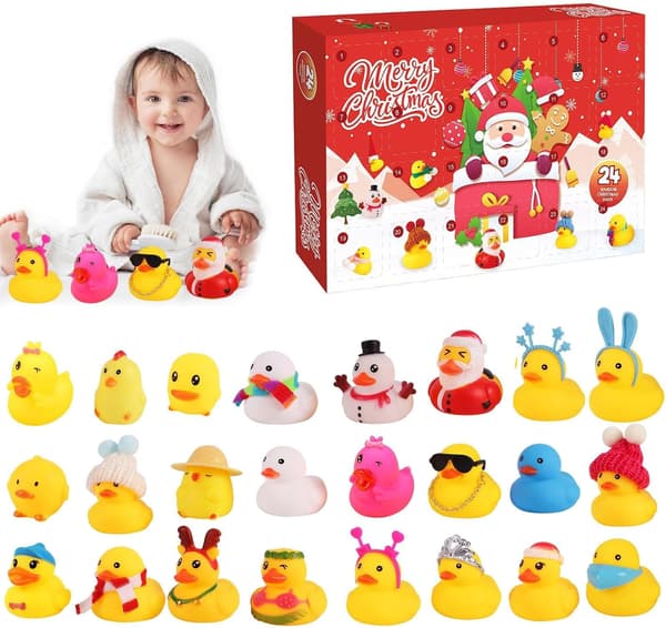 Julekalender Nedtelling 24 Dager Med Badeender Julebadeleke Adventskalender For Barn Festlige Festgaver