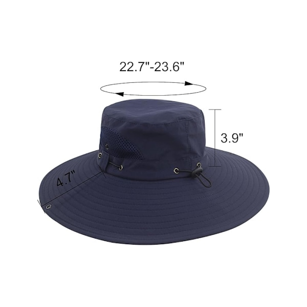 Solhatt Anti-UV UPF 50+ Utomhus Fiskehatt Bred Brim Fiske (Marinblå){ee} C