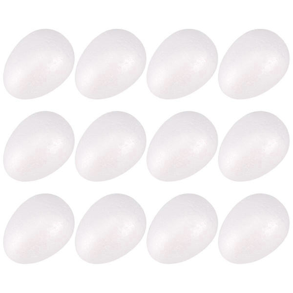 12-pack 8 cm Foam Easter Eggs White Styrofoam Eggs Craft Eggs Foam Natural Polystyrene Eggs Foam Handicraft