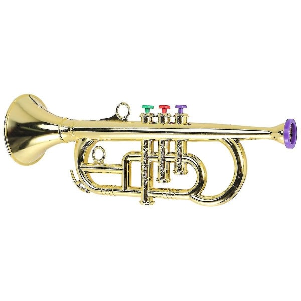 Trumpet 3 toner 3 färgade tangenter simuleringsspel Mini musikalisk för barn födelsedagsfestleksak guld