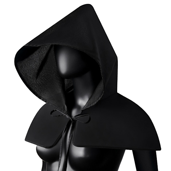 Gotisk Kort Kappe Unisex Rekvisitter til Halloween Fest Middelalderlig Hætte Cosplay Kostume Djævle Kapper Heks Troldmand Hætteklædte Kostumer