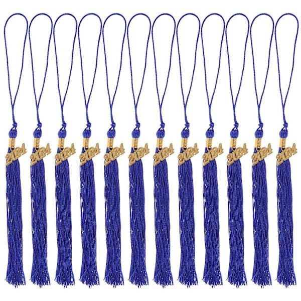 12 stk. dimissionskvaster akademiske dimissionshuekvaster dimissionshat dekorationer DIY kvaster 40X3,5cm 40X3.5cm Blue
