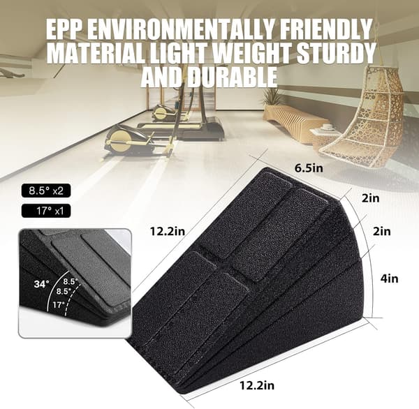 Squat Wedge Block, 3 Delar 30 cm Bensträckare, Skumkilbräda för Knäböj