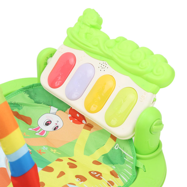 Musikaliskt Babygym Lekmatta Batteridriven Musikalisk Aktivitets Baby Lek Piano Gym för Baby Nyfödd Småbarn Spädbarn Grön