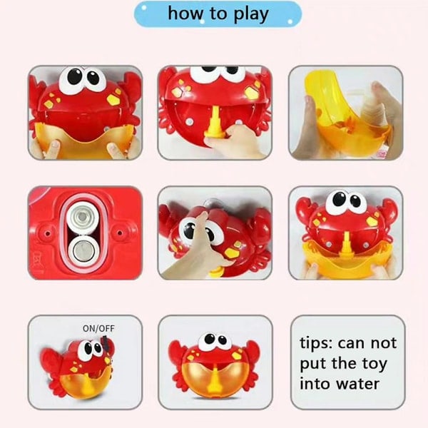 Barn Barn Badkar Krabba Bubbelmaskin Musikalisk Bubbelmaskin Babydusch Badkar Leksak null none{EE}