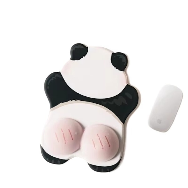 Rosa Panda Musmatta Handledsstöd Flickor Söt Halkfri Dator Kontor Högkvalitativ Silikon Tangentbord Handstöd Handled Lucky Panda-Set