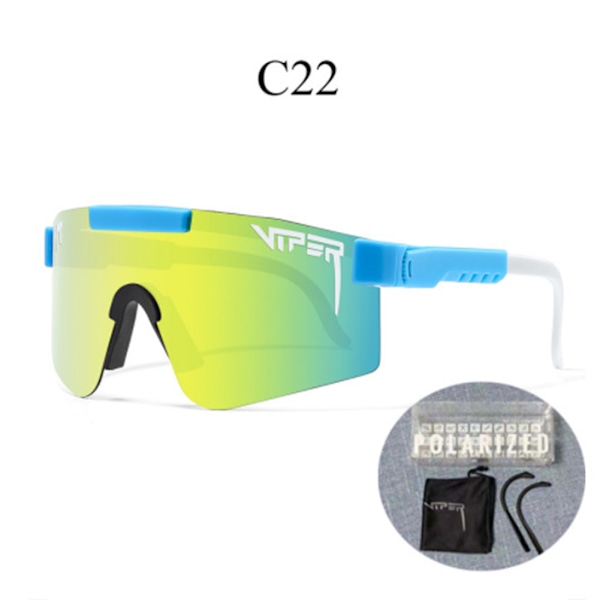 Polarisoidut ulkoiluaurinkolasit, tuulenpitävät pyöräilyaurinkolasit naisille ja miehille C22 C22 Polarizer