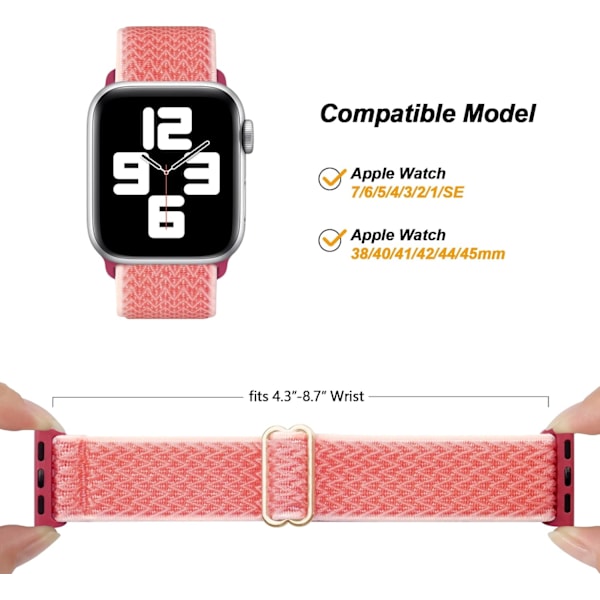 Strækbar nylon kompatibel med Apple Watch rem 38 mm 15pack-Wave 15pack-Wave 42mm/44mm/45mm