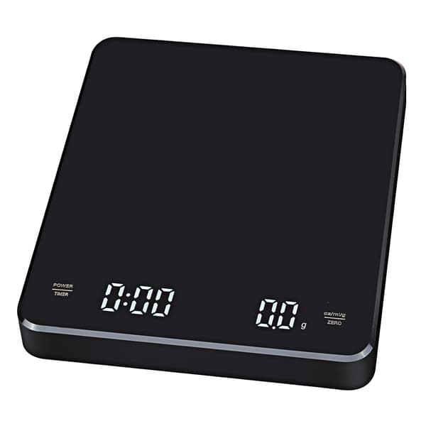 Precision USB Uppladdningsbar Köksvåg Digital 3kg 0.1g med Timer för Matlagning Bakning Kaffe Svart