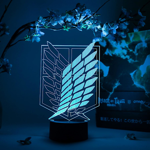 Scoutregementets Symbol Otaku Lampa – Attack on Titan – Anime Lampa Figur Nattlampa, 16 Färger RGB LED – Fjärrkontroll
