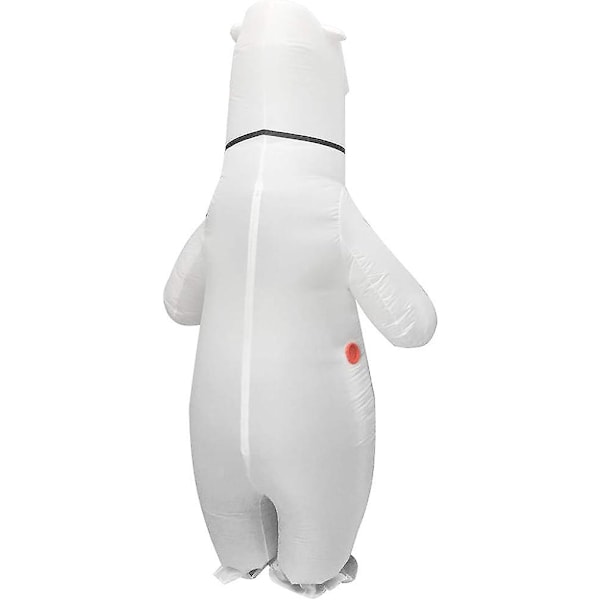Oppustelig hvid isbjørnekostume til hele kroppen, sjovt oppusteligt dyrekostume Cosplay Party Festival Jul Halloween-kostume
