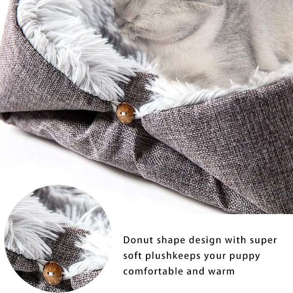 Katteseng, vaskbar fluffy kattematte - 2-i-1 myk sofateppe