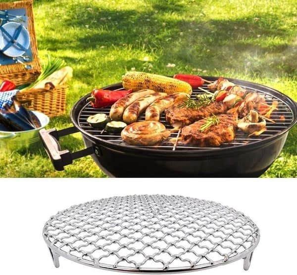 Runt bakgaller i rostfritt stål – Stapelbart grill- och ugnsgaller för köksbruk