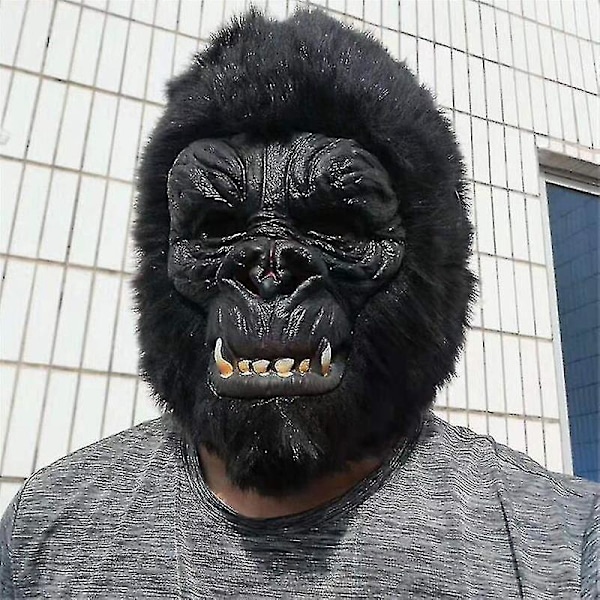Gorilla Maske Hætte Abe Latex Dyremasker Halloween Fest Cosplay Kostume Horror Hovedmaske Til Voksne
