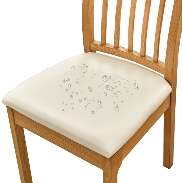stk spisestuestoltrekk vanntett sete PU-skinn stoltrekk til stoler, beige beige Beige