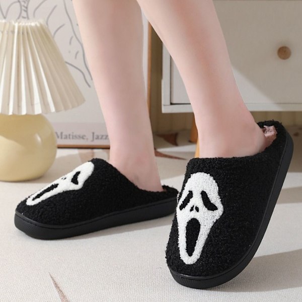 Ghost Face Slippers Græskar Slippers Halloween Slippers HVID hvid white 12