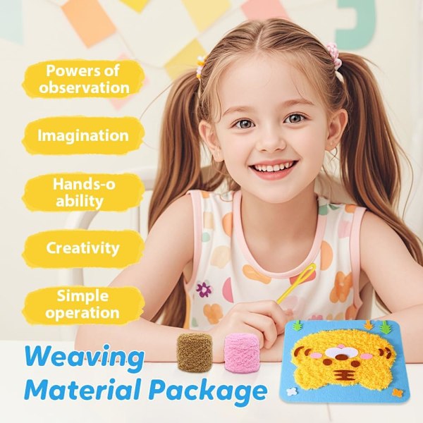 HOAIME DIY Broderi Docka Kit, 2025 Nytt DIY Broderi Docka Set för Barn, Sött Tecknat Djur Filt Sömnad Hantverk Kit DIY Konst (Kanin)