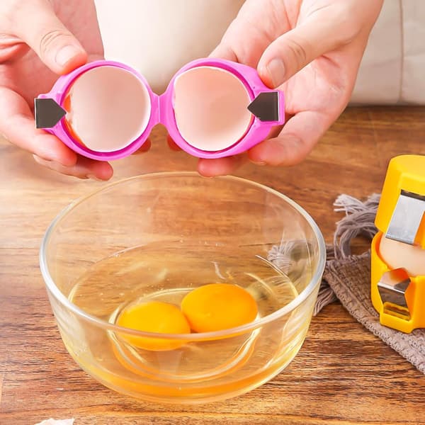 Eggeskallkutter Topper Åpner Verktøy For Rå Egg Multifunksjonell Eggdeler Knekker Sett Med 6 Deler