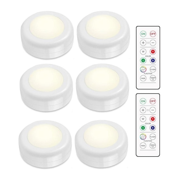 LED-strålkastarepaket - 6 snygga lampor med 2 praktiska fjärrkontroller