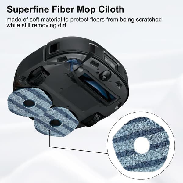 Erstatningsmoppeputer 4 STK Kompatible med robotstøvsuger Mikrofiber Rengjøringsklut Tilbehørssett