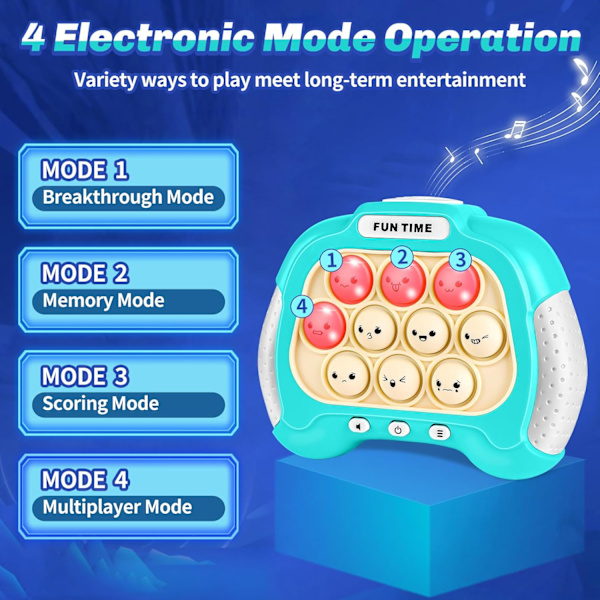 Blå Pop it Elektronisk Legetøj til Børn Voksne, Pop Fidget it Lys