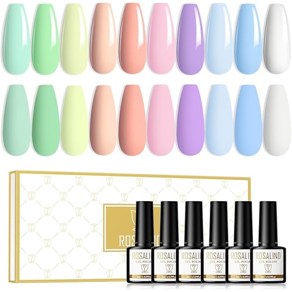 Geelikynsilakka Macaroon -setti, 10 väriä, UV LED -geelikynsilakka, vihreä, oranssi, sininen, violetti pakkaus