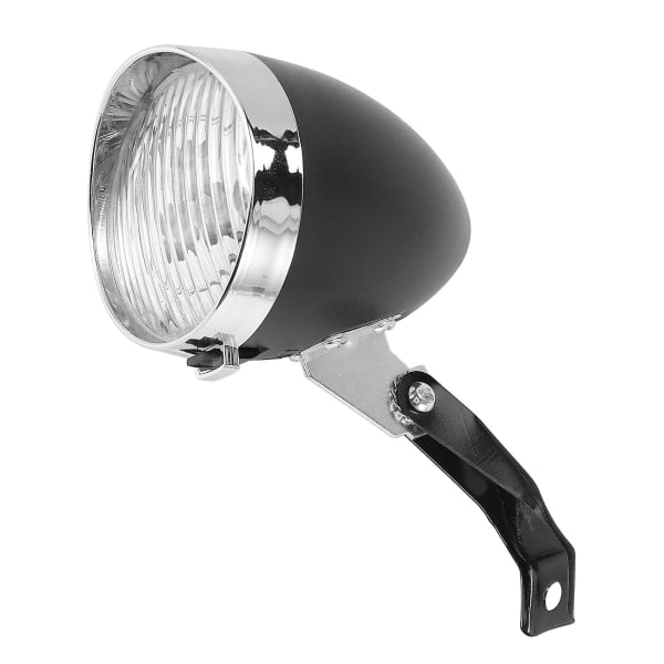 Retro Bike Bicycle Accessories Front Light Bracket Vintage 3led Headlight (Black)