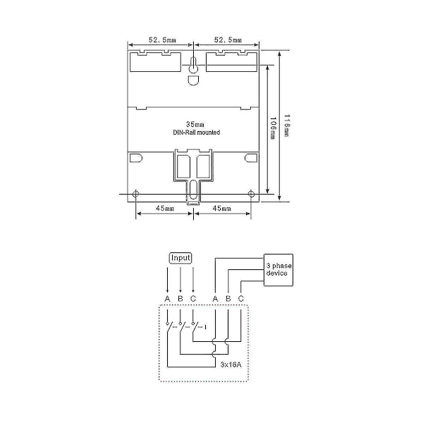 Trefaset 380v 415v Programmerbar Timerkontakt med Baggrundsbelysning