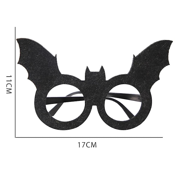 3 stk Halloween Dekorasjon Morsomme Briller Party Skjelett Edderkopp Skrekkrekvisitter Flaggermusvinger