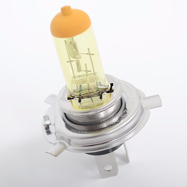 Halogenpære H4 12V 60/55W Gul 3000K Forlygteglas Billampe Autolampe 2 stk (1 par)