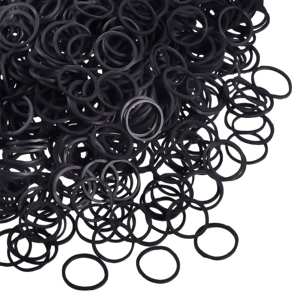 2000 stk. elastikker til hår, sorte elastikker, elastikker til hår