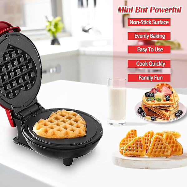 Mini Våffeljärn, Runt Våffeljärn, Våffelmaskin, Mini Individuell Våffeljärn Liten Våffeljärn Våffeljärn Med Non