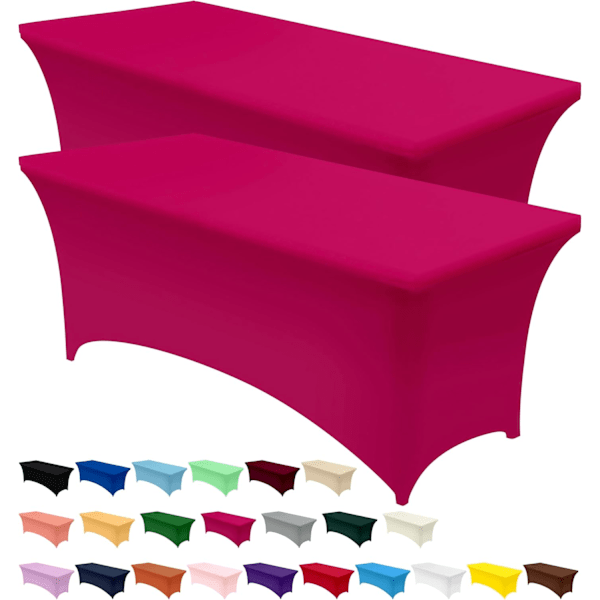 Køkken Spandex Dug 10 Pak [6FT, Fuchsia] 190GSM Stræk Dug Pasform Dækning Rektangulær Fuchsia