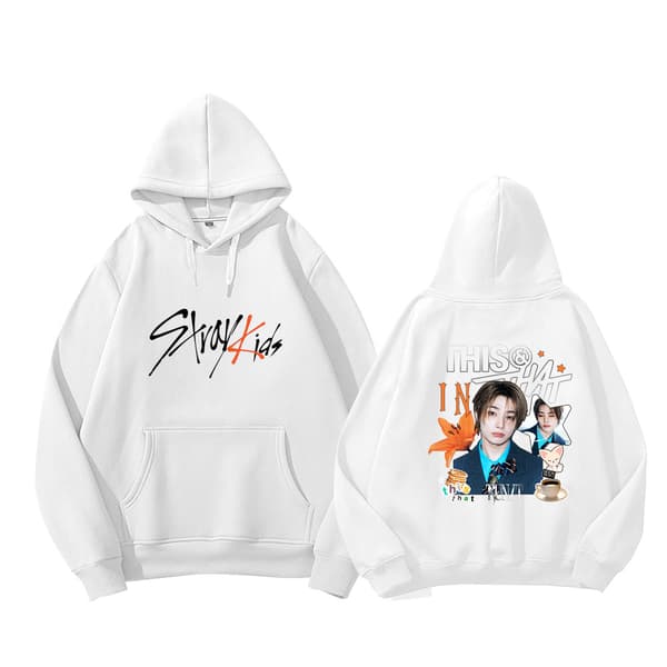 Sarjakuvahahmo huppari talvifleecepusero unisex D-Rabbit-White S