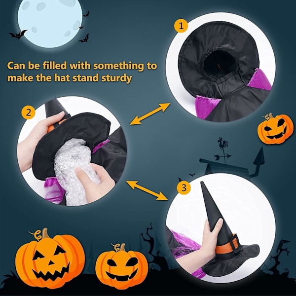 Noita törmää puuhun, Halloween-koristeet ulkokäyttöön lentävä noita nylonista säädettävällä hihnalla, oven kuistin Halloween-sisustus puiset rekvisiitta