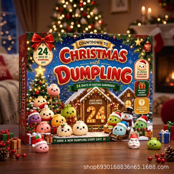 Jule Squishies Julekalender 2026 – 24-dages Overraskelsesgaveæske Box 24-Pack A