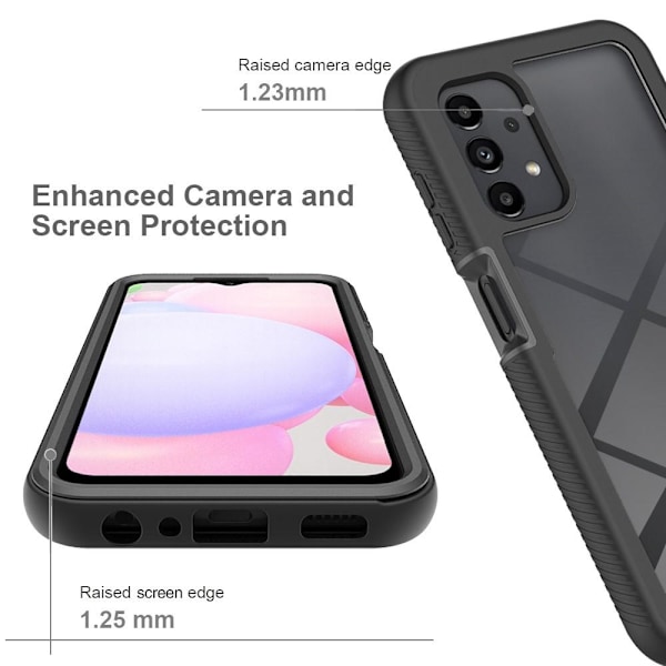SKALO Samsung A13 4G Støtsikkert Klar Hybrid Deksel - Svart Black Svart