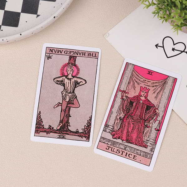 Rosa Tarot för nybörjare Neon Rider Decks i låda Tarotkort