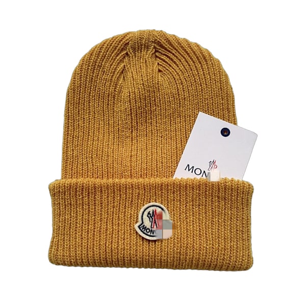 Unisex Strikket Hue til Kvinder og Mænd, Varmt Vinterhue Yellow