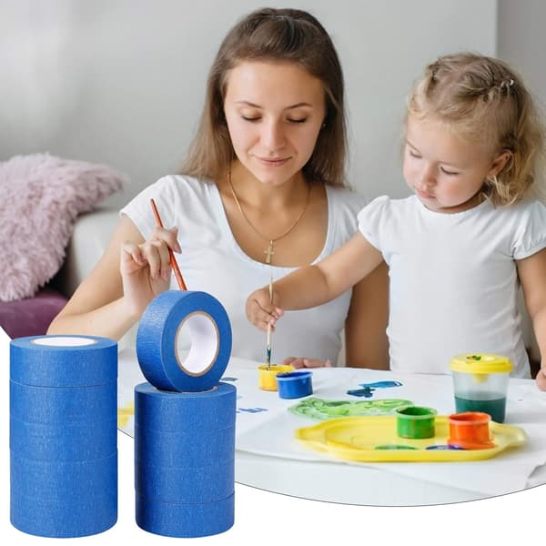 10 ruller blå maskeringstape for etiketter, maling, malere