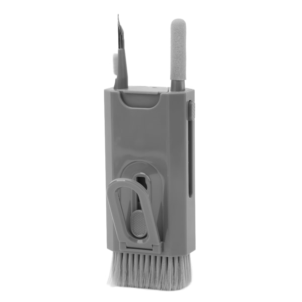 8 i 1 telefonrengöringsborste Multifunktionell rengöringsborste för datortangentbord Headset Bärbar kameralins grå