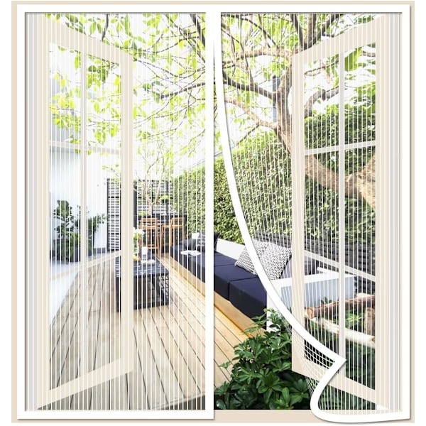 Magnetisk insektsnetting vindu, magnetisk insektsdør myggnetting skyvedør med magneter anti mygg insekter, fint nett, med borrelås svart black 100*130CM